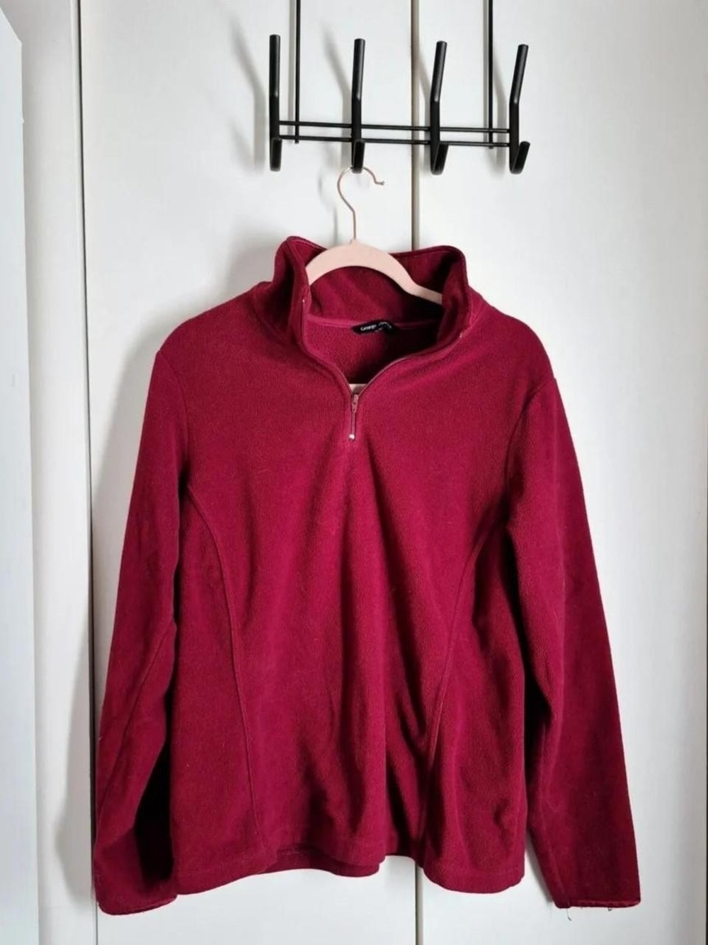 George Women's Burgundy Half-Zip Fleece Pullover